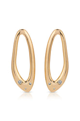 Molten Crystal Dotted Oval Earrings