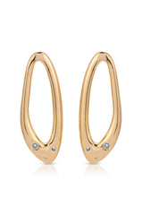 Molten Crystal Dotted Oval Earrings