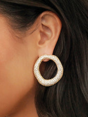 Open Circle Pavè Earrings