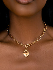 Heart Lock Charm Necklace