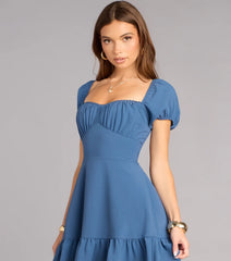 Sweet Moment Lace-Up Skater Dress