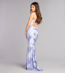 Marissa Sequin Lace-Up Formal Dress