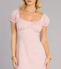 Tea Party Crush Puff Sleeve Mini Dress