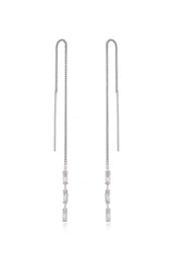 Crystal Baguette Threader Earrings