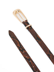 Brown Snake Signature Buckle Belt