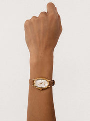 Timeless Texture Cognac Leather Watch