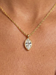 Marquise Crystal Pendant Necklace