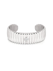 Ribbed Crystal Cuff