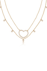 Crystal Heart Drop Necklace Set