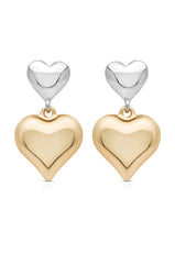 Mixed Metal Heart Earrings