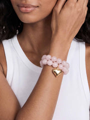 Luck and Love Rose Heart Bracelet Set