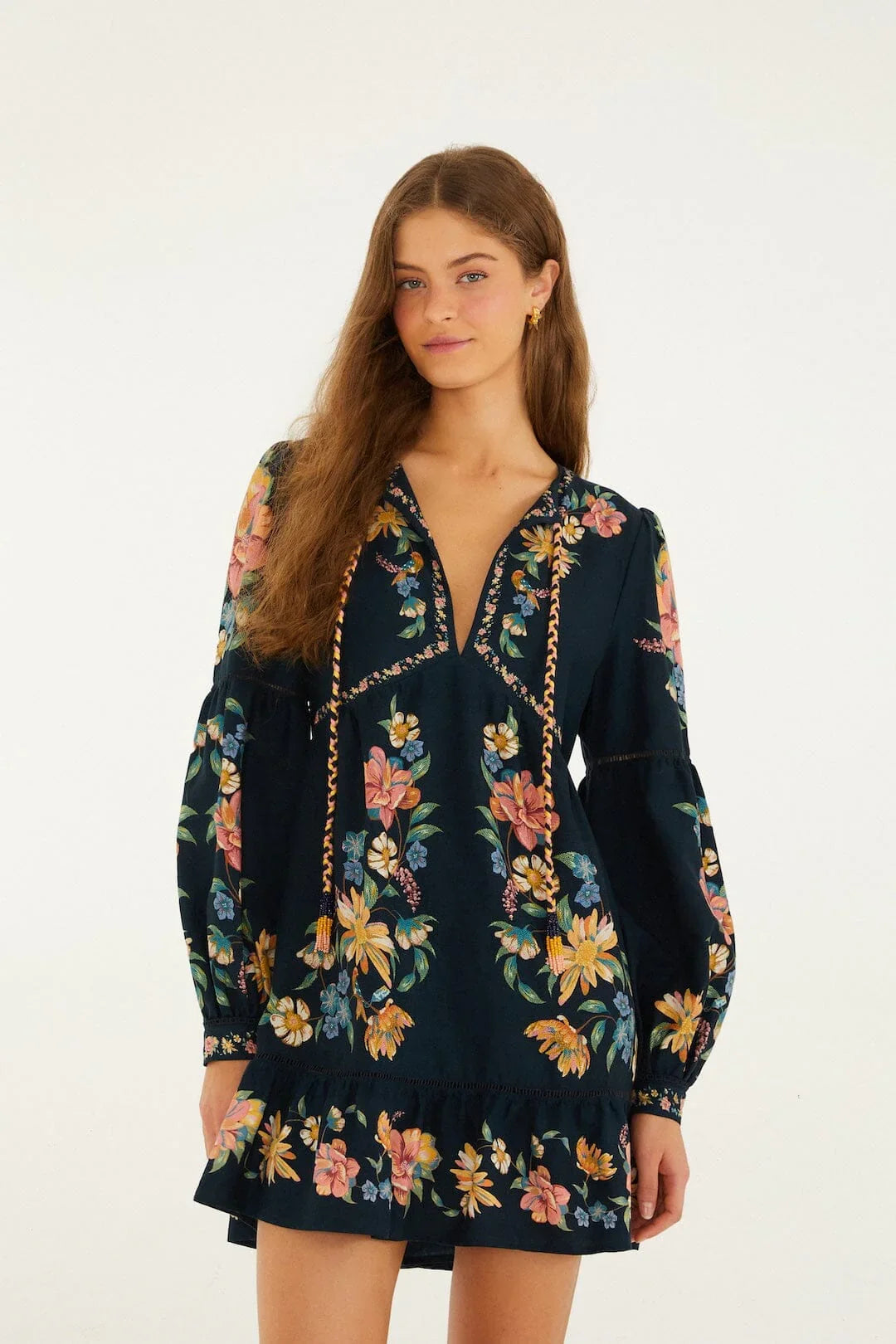 Dark Blue Maira Floral Mini Dress
