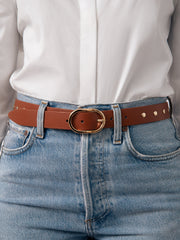 Boyfriend Stud Belt in Cognac