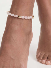 Rose Polished Pebble Anklet