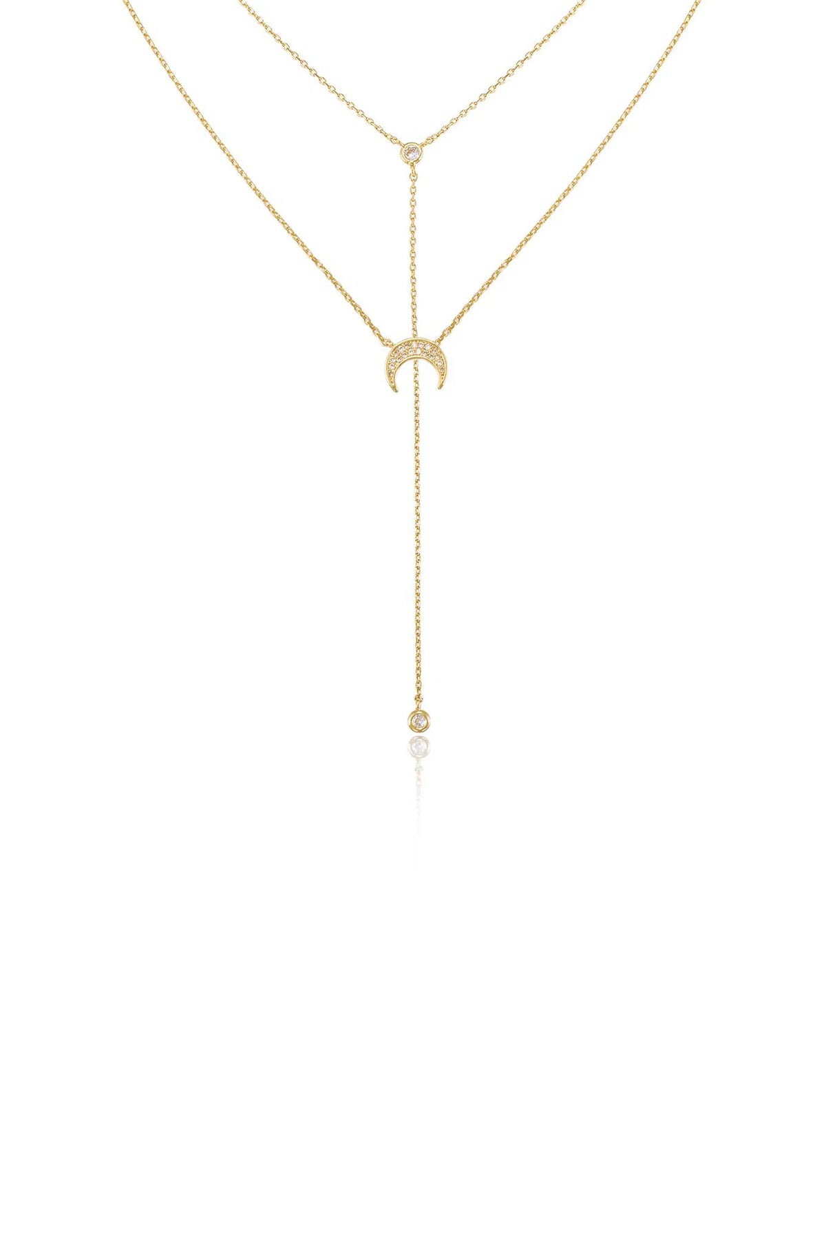 Dainty Layered Crescent Moon Necklace Set