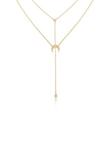 Dainty Layered Crescent Moon Necklace Set