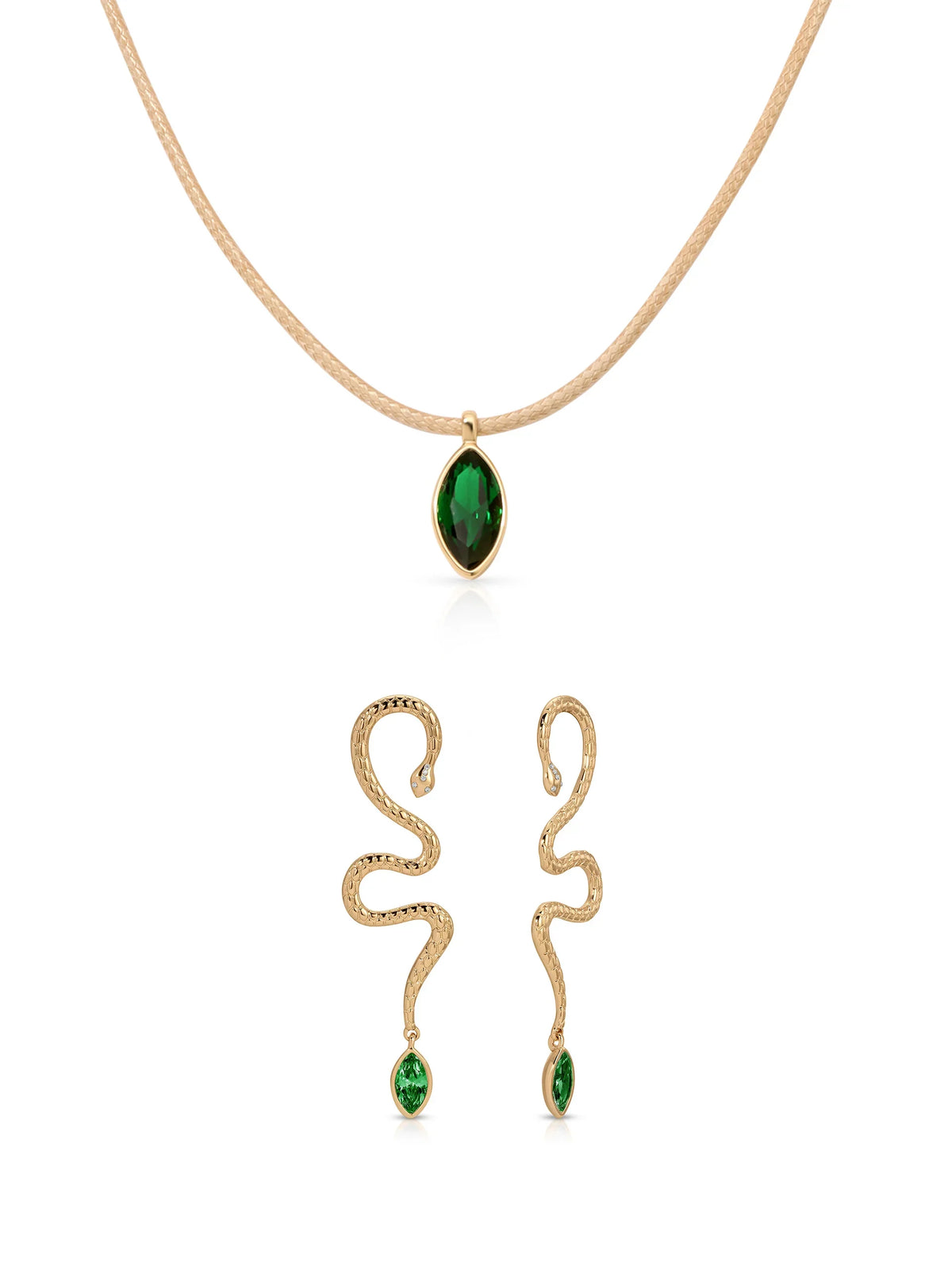 Emerald Serpentina Marquise Set