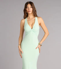Lydia Halter Lace-Up Mermaid Formal Dress