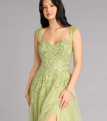 Ashley Applique Lace-Up Tulle Ball Gown