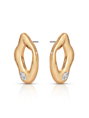 Melting Metal Crystal Earrings