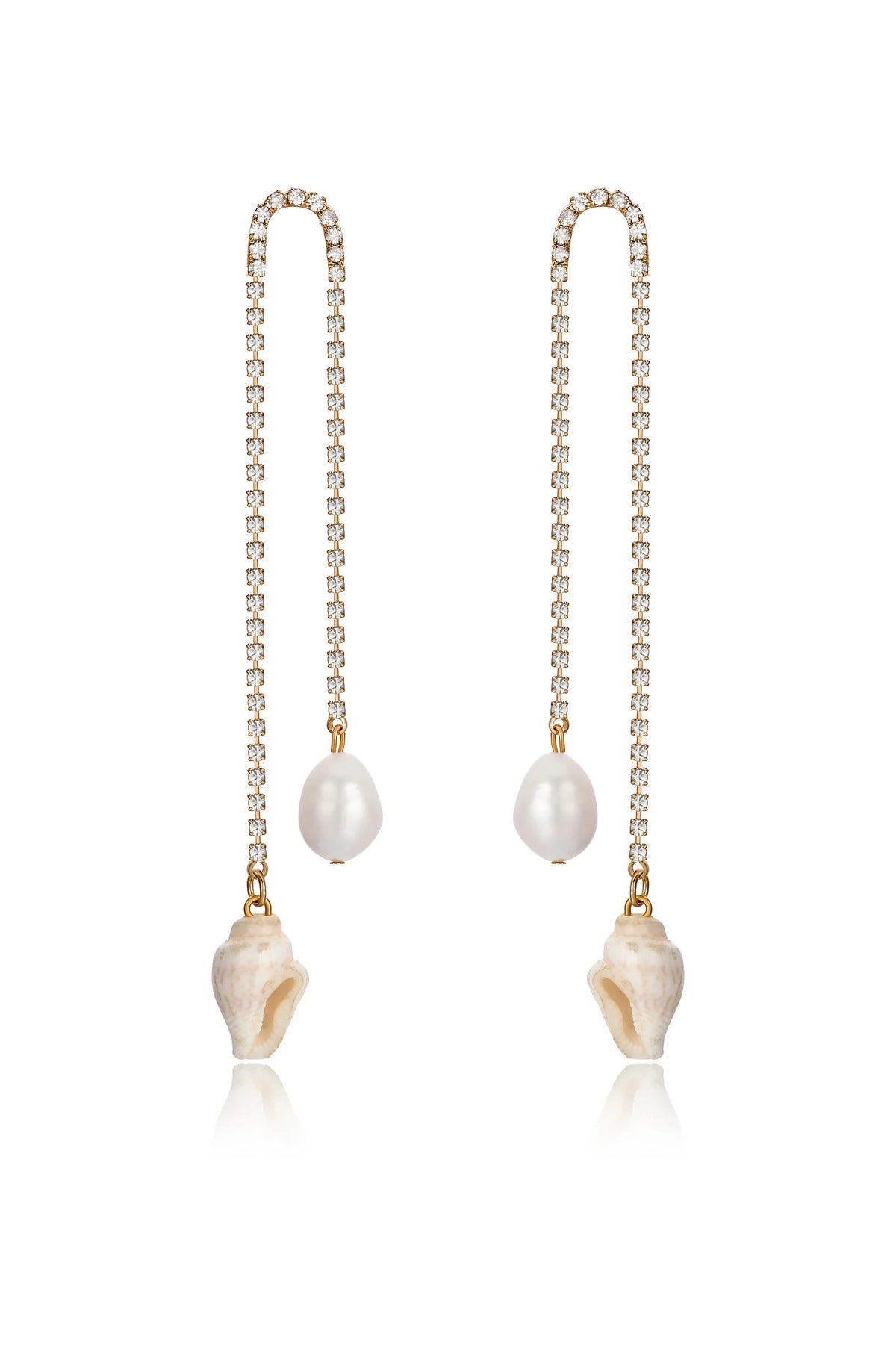 Balanced Shell and Pearl Earrings