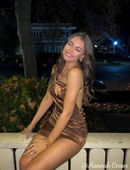 Satin Asymmetrical Mini Dress