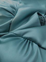 Solid Satin Shirred Tank Top