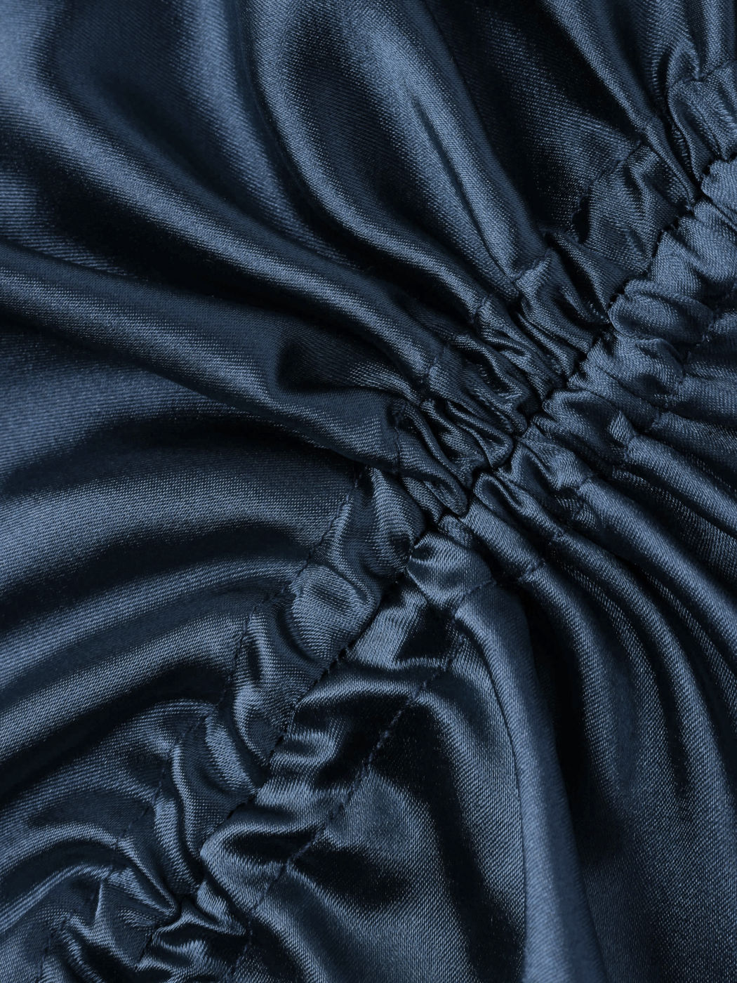 Satin Drawstring Split Midi Skirt