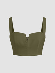 Solid V-Wire Crop Tank Top