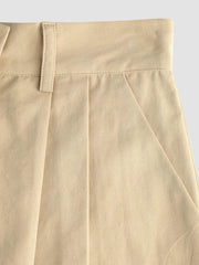 Solid A-Line High Waist Shorts