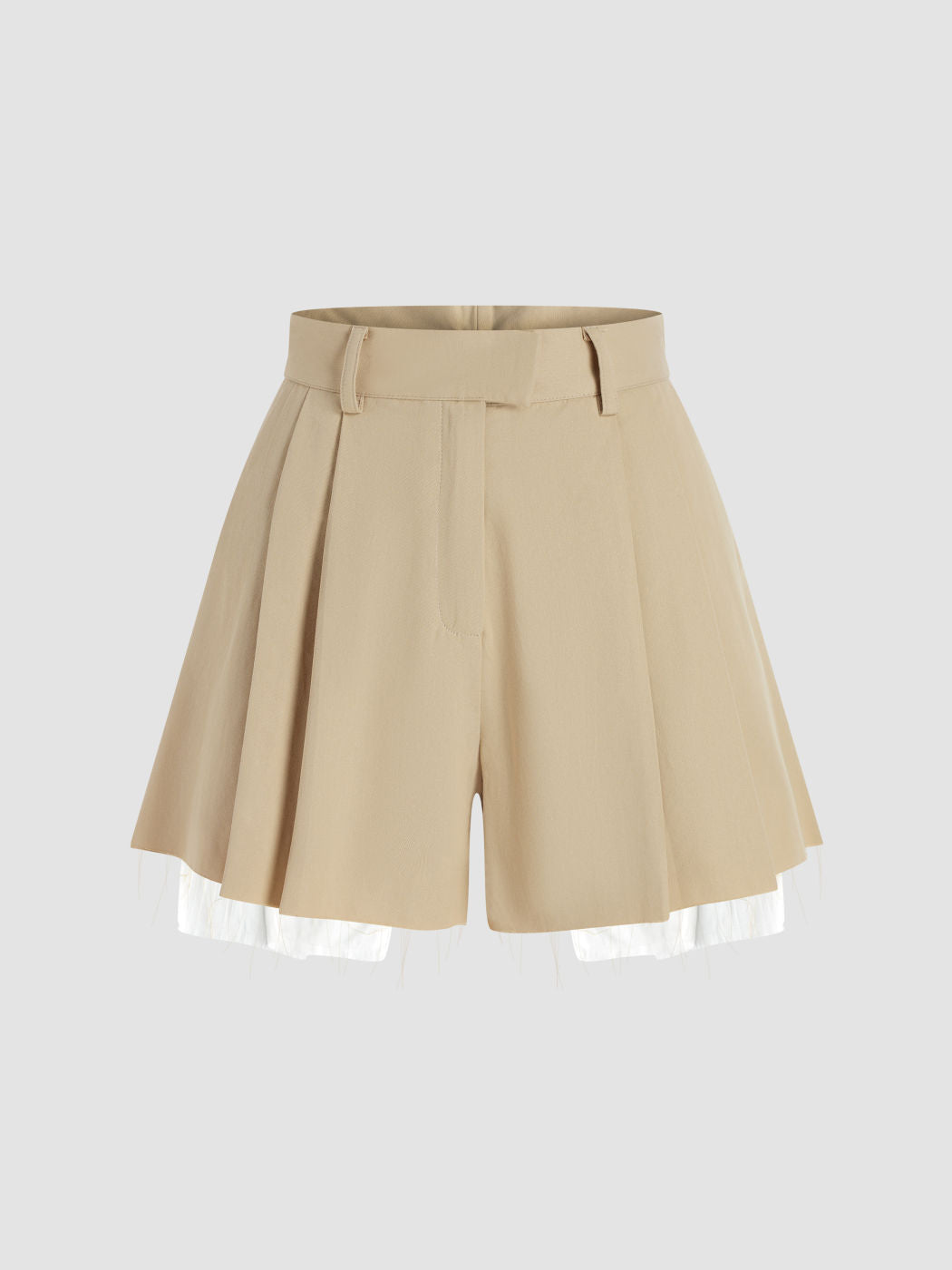 Solid A-Line High Waist Shorts
