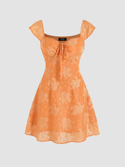 Floral Jacquard Mini Dress
