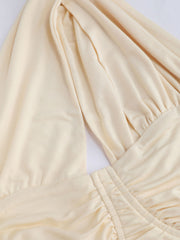 Solid Ruched One Shoulder Crop Top