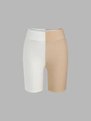 Patchwork Elasticated Midi Shorts