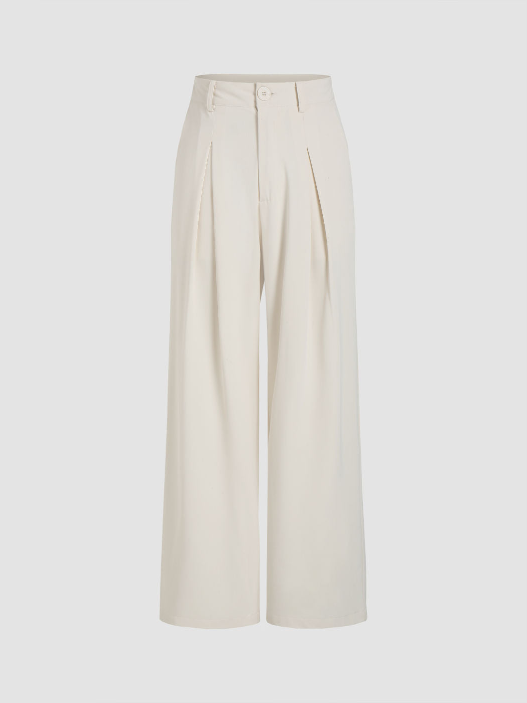 Cropped & Pleated Wide Leg Trousers
