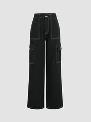 Alessia Solid Cargo Jeans