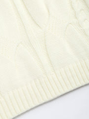 Solid Turtleneck Texture Knitted Crop Top