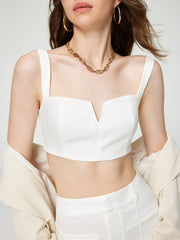 Solid V-Wire Crop Tank Top