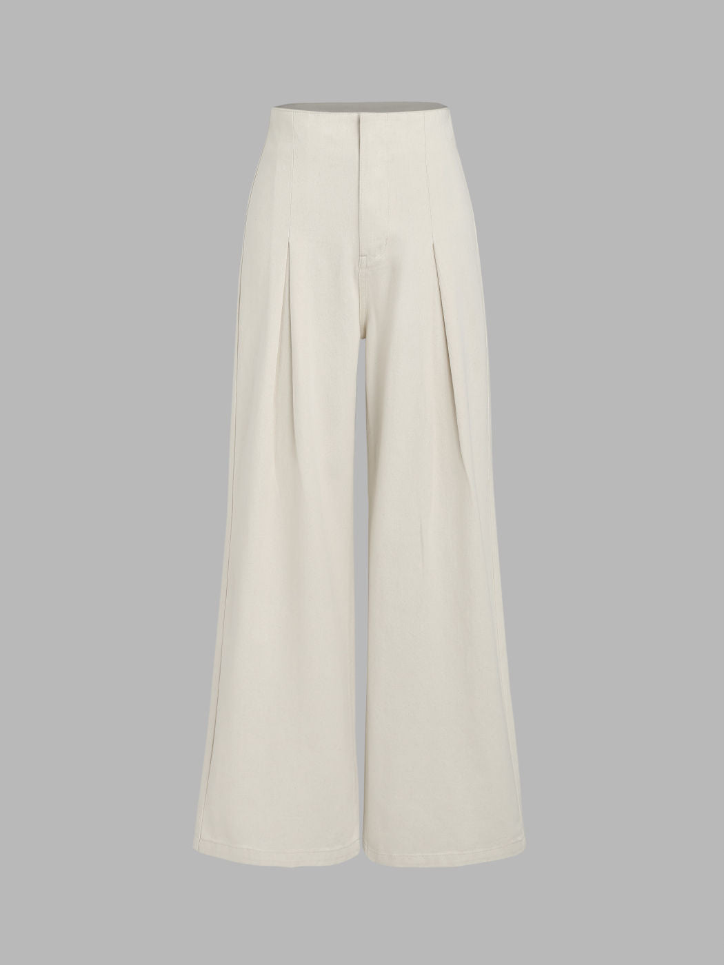 Low Rise Tie Back Pleated Wide Leg Jeans