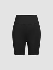 High Waist Knee Length Biker Shorts