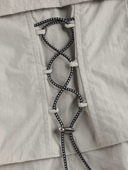 Solid Low Waist Knotted Cargo Pants