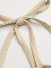 Shirred Bow Knotted Bodysuit