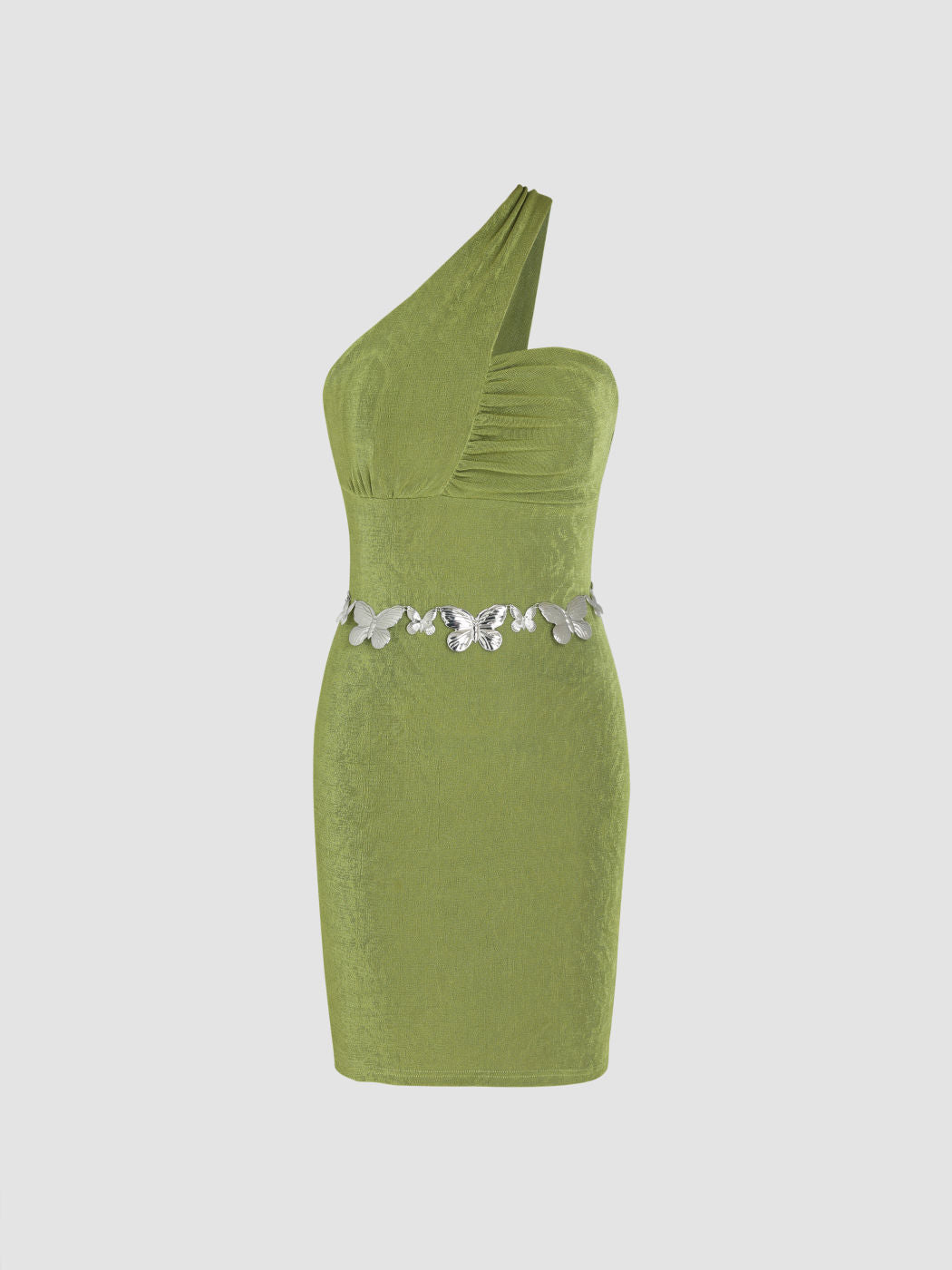Asymmetrical Butterfly Detail Knit Mini Dress