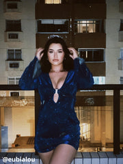 Midnight Blues Sequin Mini Dress