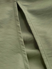 Split Drawstring Pocket Midi Skirt