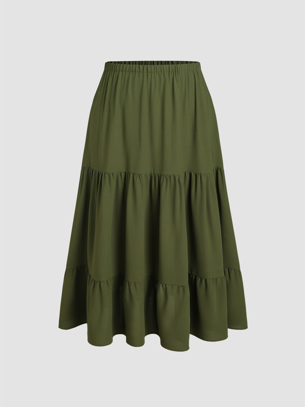 Ruffle Elastic Waist Maxi Skirt Curve & Plus