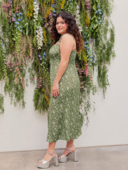 Floral Mermaid Knotted Maxi Dress Curve & Plus