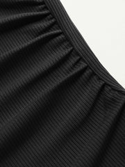 Ruched Wrap Twist Knit Bodysuit