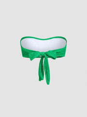 Texture Tie Back Bandeau Bikini Top