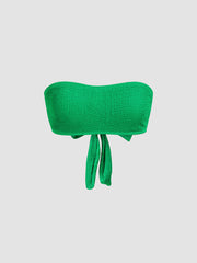 Texture Tie Back Bandeau Bikini Top